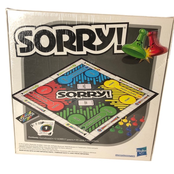 Hasbro Gaming SORRY! Board Game 2016 USA  Ages 6+ 2-4 Players Factory Sealed New - Picture 2 of 7